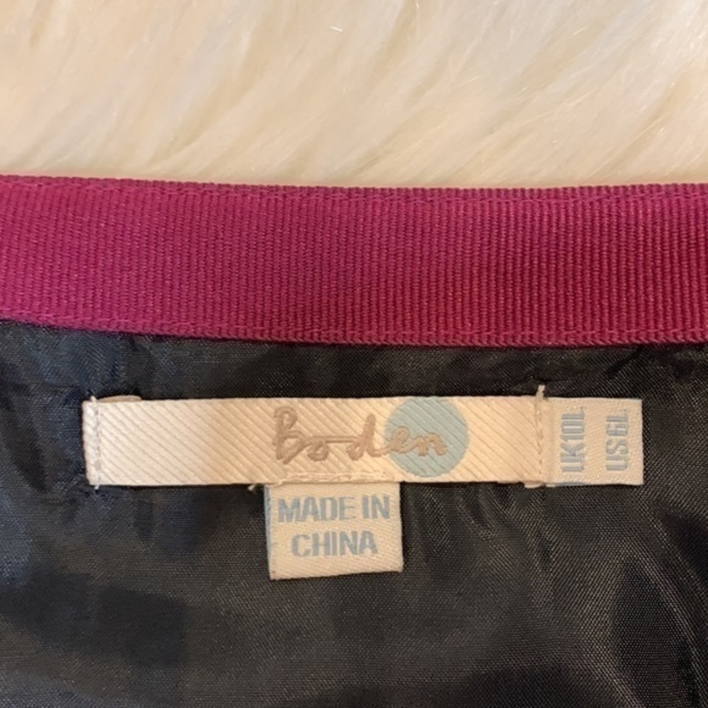 Boden velvet fully lined side zip skirt scalloped detail 6 Long - Picture 2 of 7